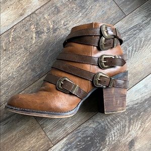 Celebrity Pink Cognac Amber Booties